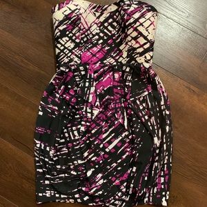 Semi formal cocktail dress scallop strapless